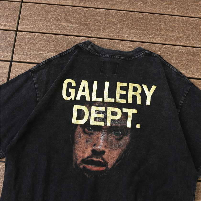 71_88 GALLERY DEPT.字母人像印花短袖T恤 黑色 S-XL