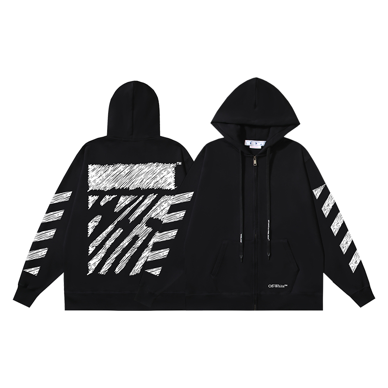 104_147 Off White Hoodie With Ziper