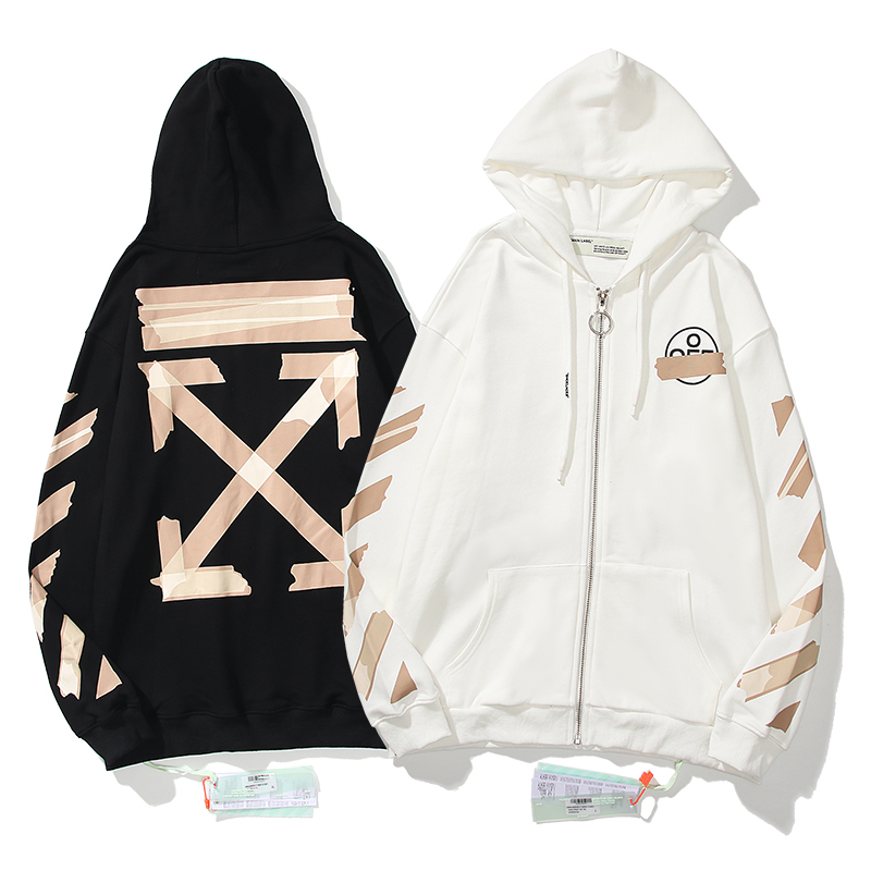 11_6016 Off White Hoodie With Ziper